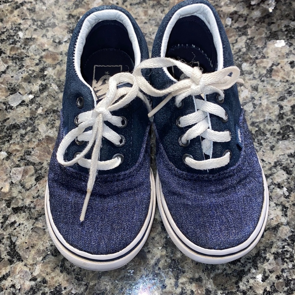 Vans Kids Denim Blue and Navy Lace-Up Sneakers
